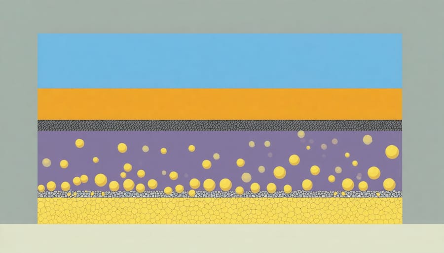 Diagram illustrating the structure of ceramic thermal barrier coating with microscopic ceramic spheres
