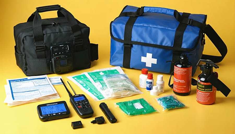 Complete outdoor workplace emergency response kit and safety station