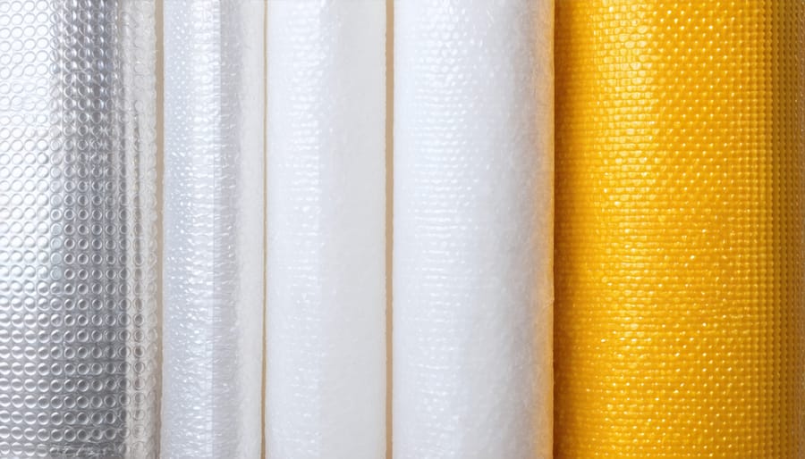 Comparison of various outdoor insulation materials including bubble wrap, foam, and reflective barriers