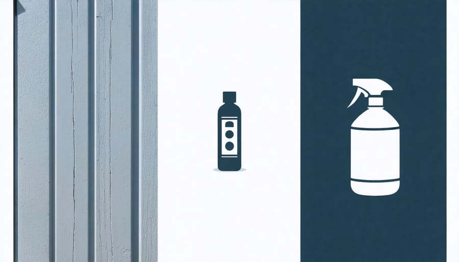 Side-by-side demonstration of cleaning techniques for different shed materials