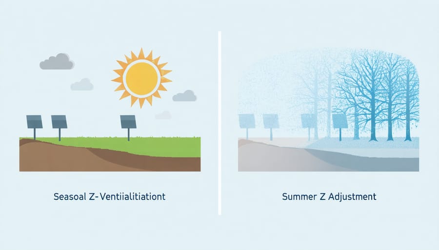 Comparison of z-ventilation settings for summer and winter seasons