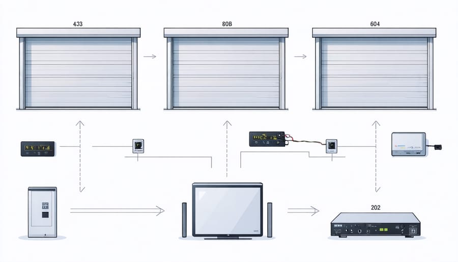 Illustrated installation guide for smart garage door opener components