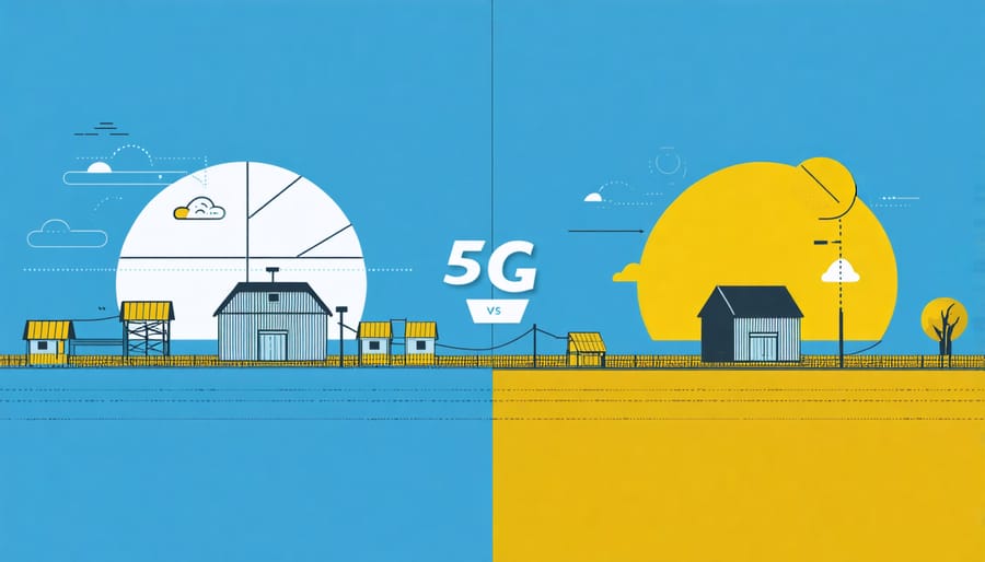 Visual comparison of 5G and traditional network performance for smart storage solutions