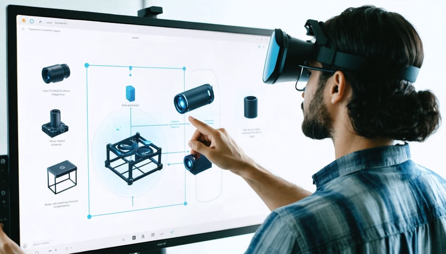 DIY builder using AR assistance to assemble shed components