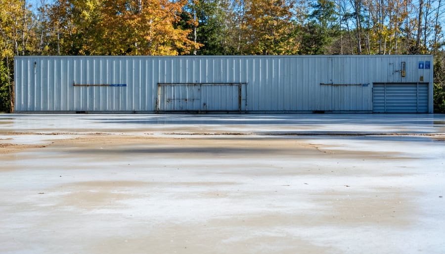 Sequential images showing concrete slab foundation preparation and pouring process