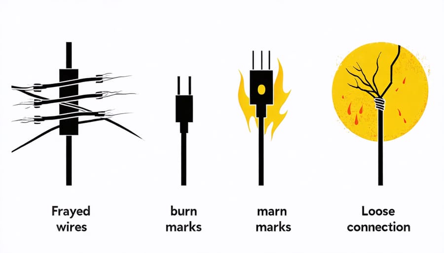 Infographic displaying common electrical problem indicators and warning signs