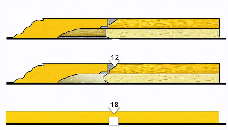 Installation process of shed insulation showing wall preparation, insulation mounting, and vapor barrier application