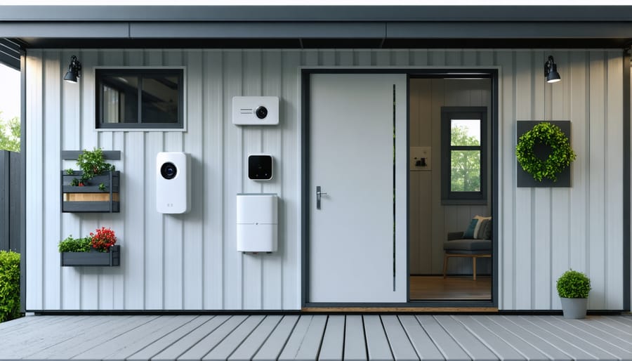 Interior view of a smart shed with visible edge computing hardware and sensors