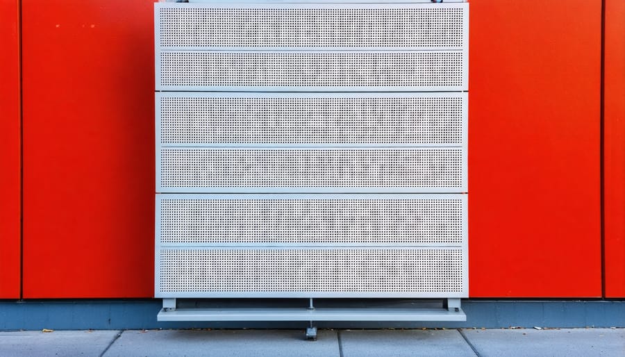 Detailed view of weather-resistant acoustic panel surface texture