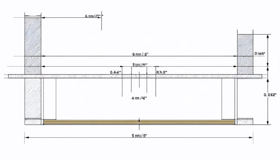 Detailed diagram illustrating shed foundation height requirements and load bearing calculations