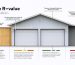 A conceptual infographic depicting R-value effectiveness in garage insulation, showing a scale of R-values, garage door, walls, and ceiling with annotations for insulation requirements.