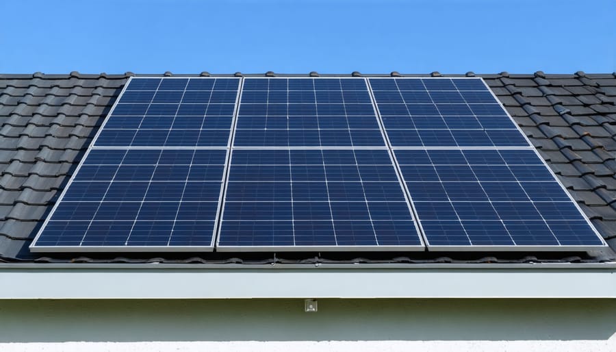 Solar panels professionally mounted on wooden shed roof