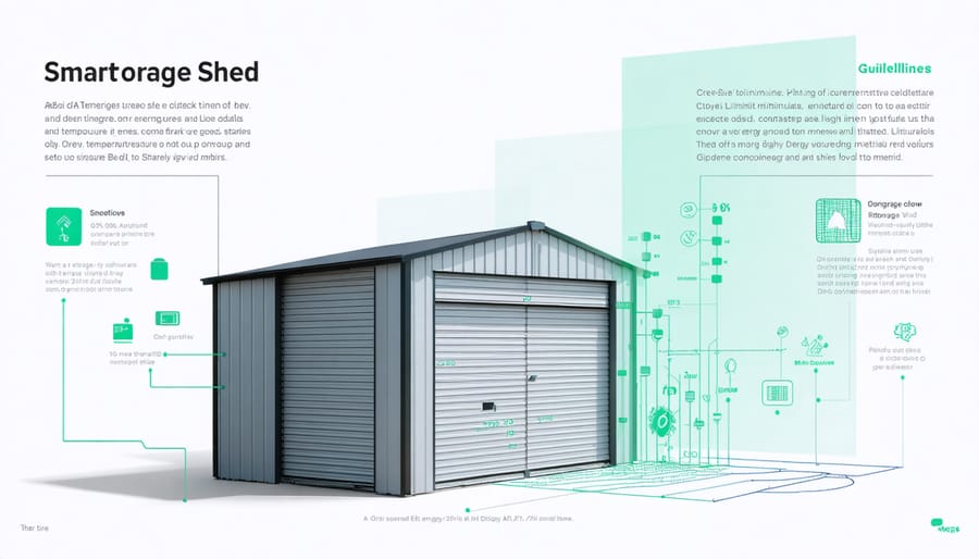 Interactive visualization of storage shed energy management system with real-time data points