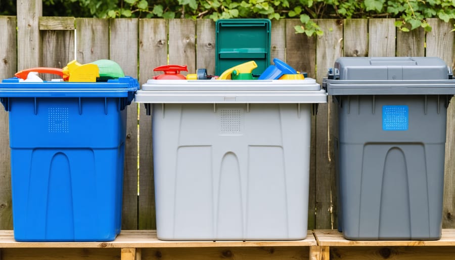 Modern storage bins with integrated smart technology features