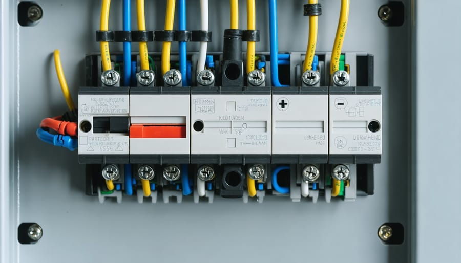 Whole-panel surge protection device properly mounted in an electrical panel