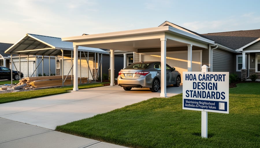 Well-maintained HOA community showing uniform architectural standards